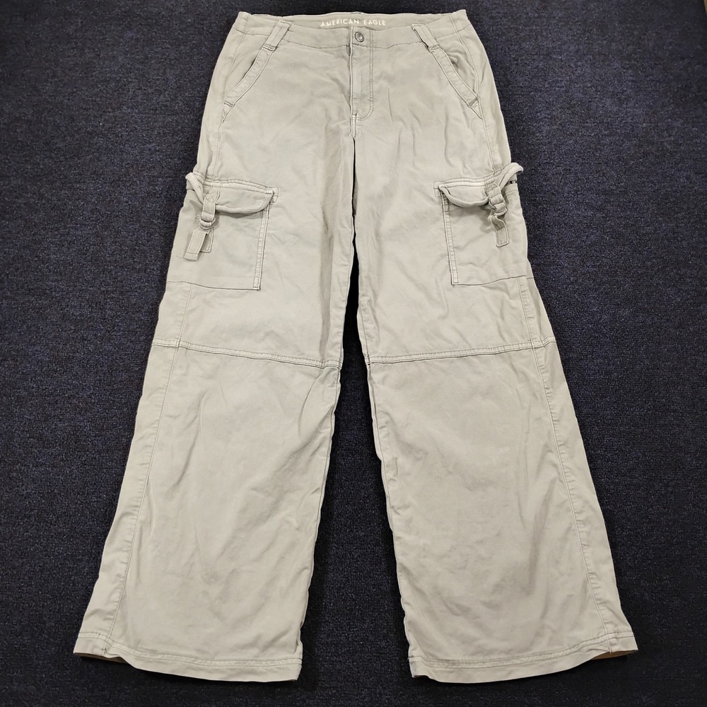 American Eagle Pants Women's 8 Super High-Rise Baggy Wide Leg Cargo Y2K Gorpcore